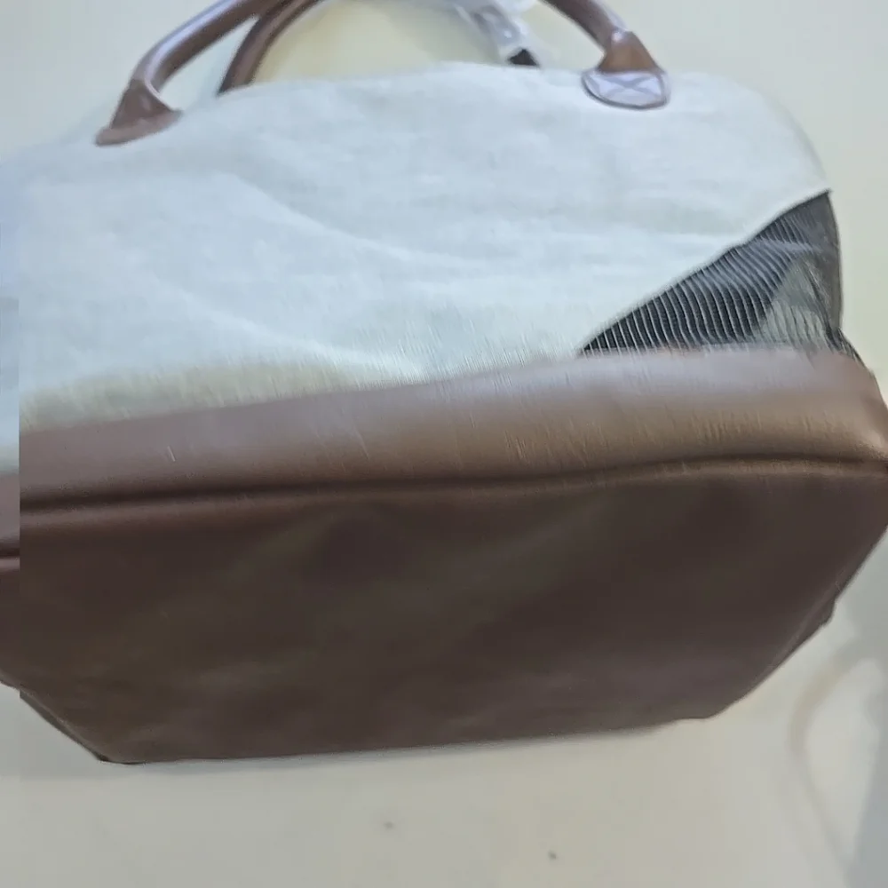 Stylish Brown and Gray Small Animal Pet Carrier Bag New Without Tags